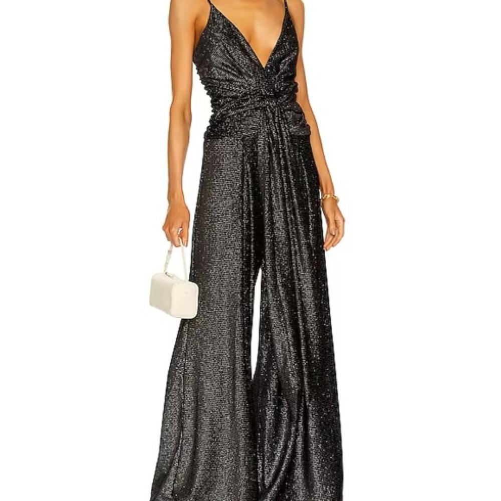 NWT Patbo Strass Velvet Tie-Front Jumpsuit - Picture 3 of 12
